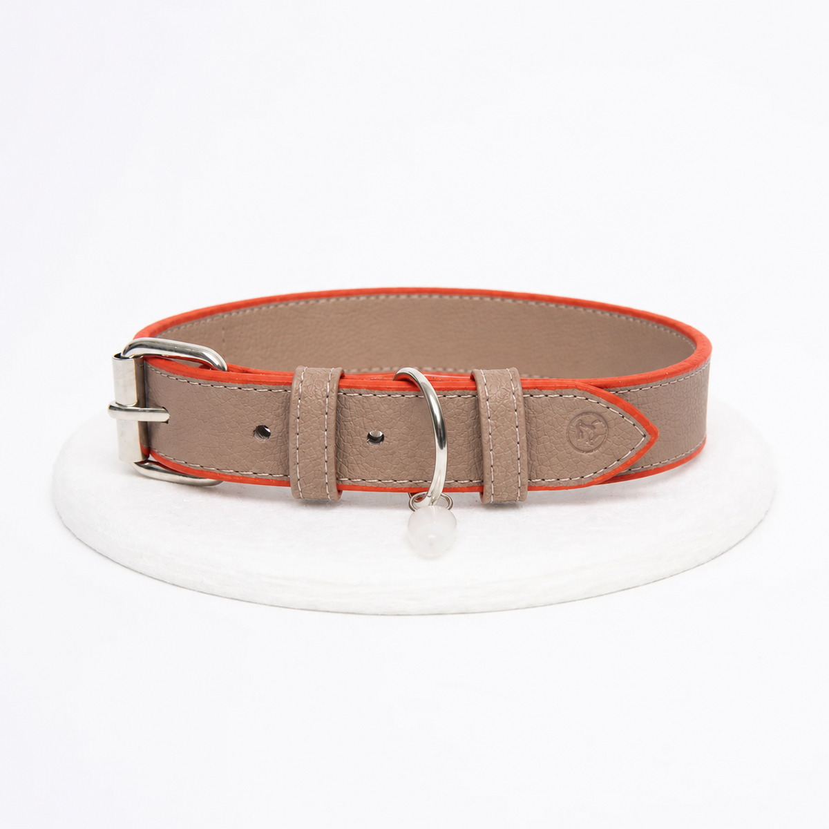 Collar cuero vegano | Taupe ember
